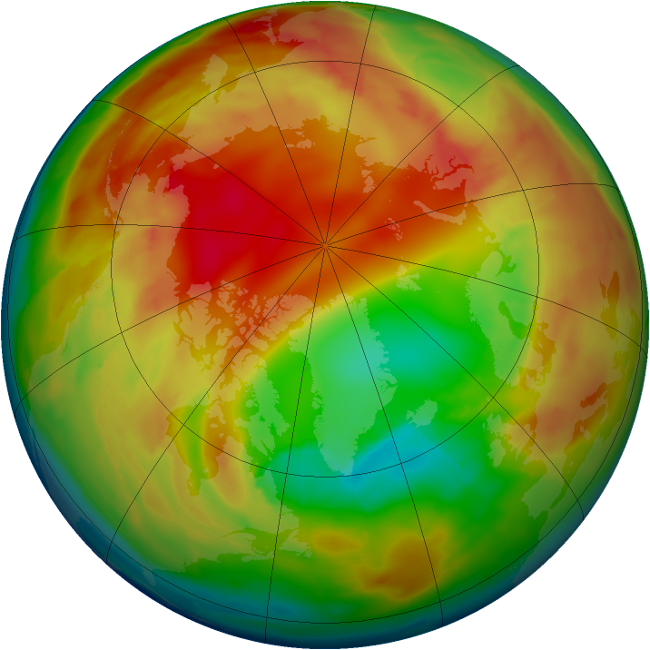 Arctic ozone map for 06 February 2010